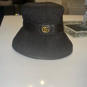 Gucci Black Bucket Hat with GG Logo